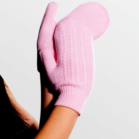 Pink color mittens, Warm winter mittens, Cozy warm mittens, Cashmere mittens - Picture 2 of 8